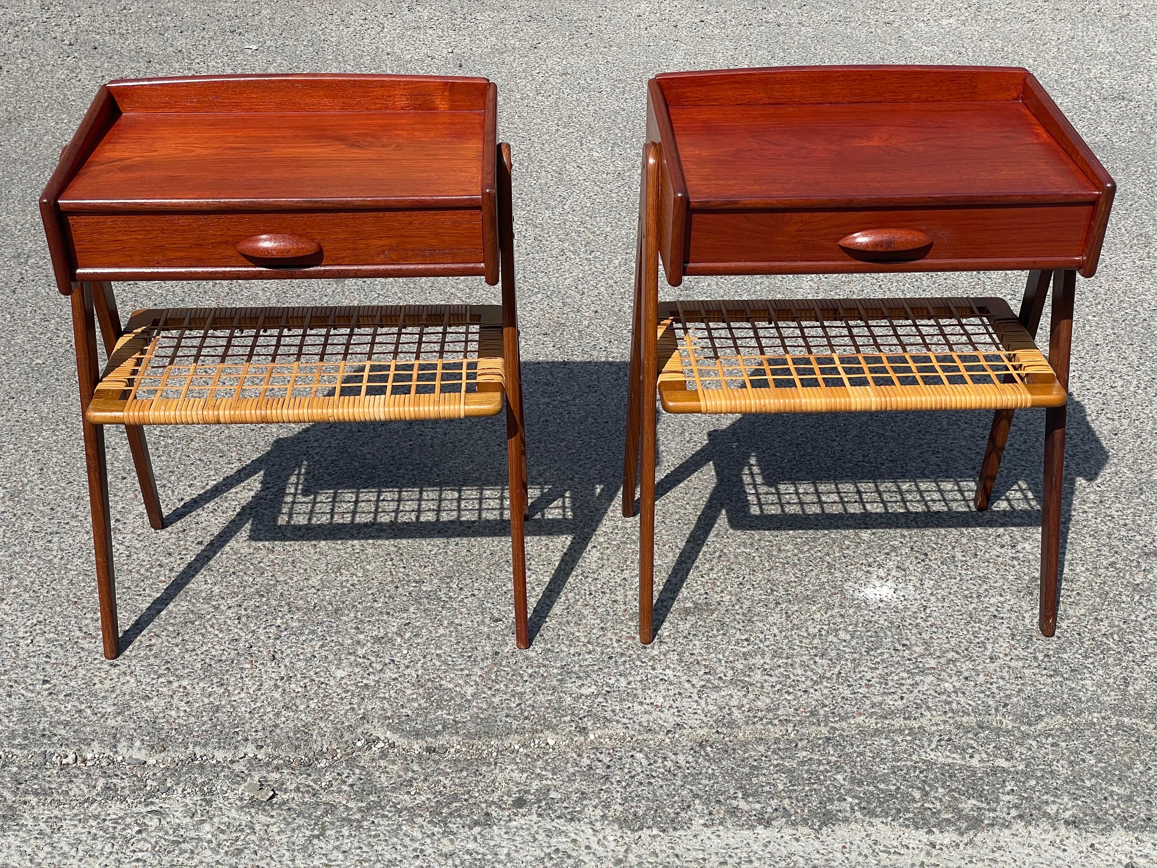 Exquise paire de tables de nuit en teck Søren Rasmussen des années 1960 5