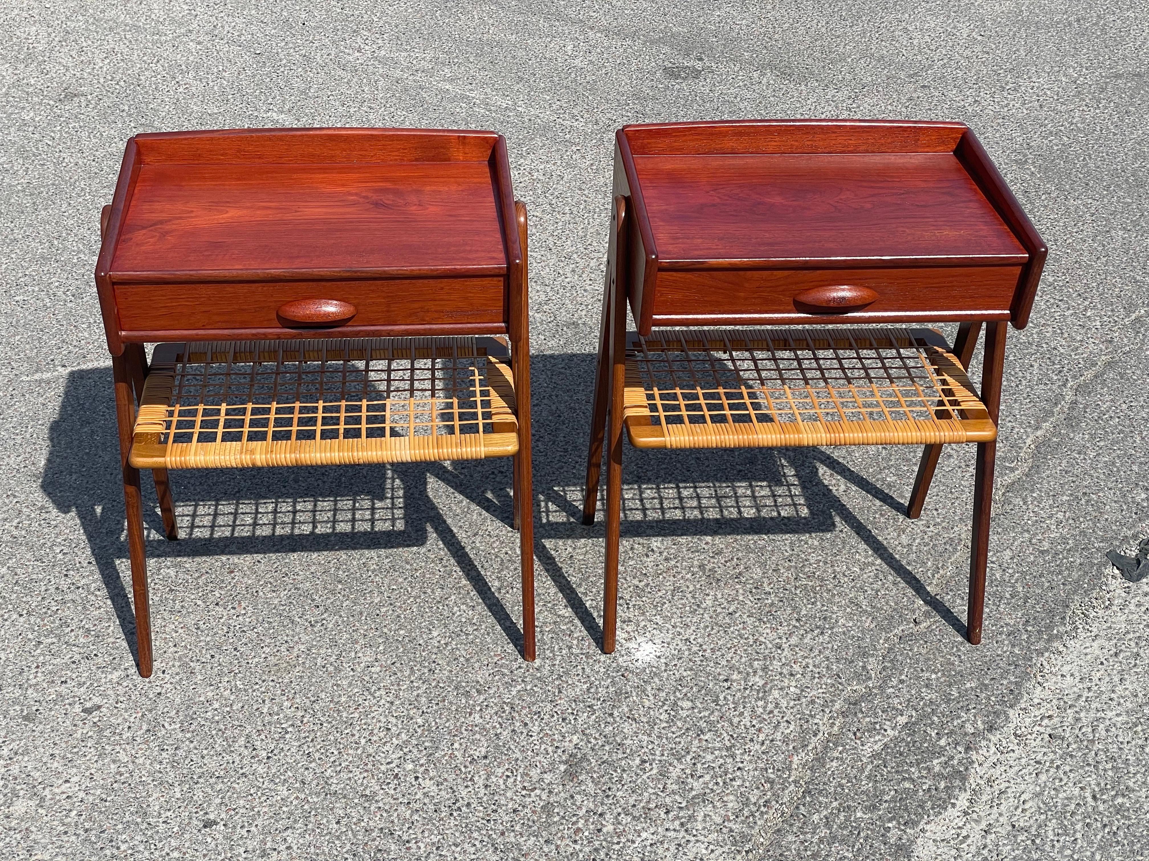 Exquise paire de tables de nuit en teck Søren Rasmussen des années 1960 6