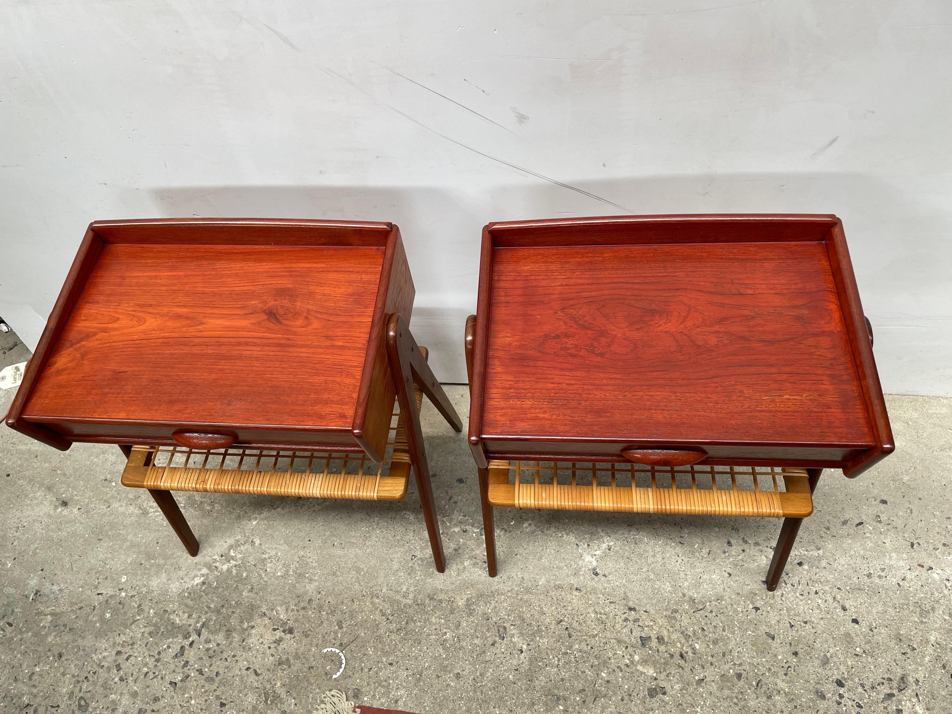 Exquise paire de tables de nuit en teck Søren Rasmussen des années 1960 7