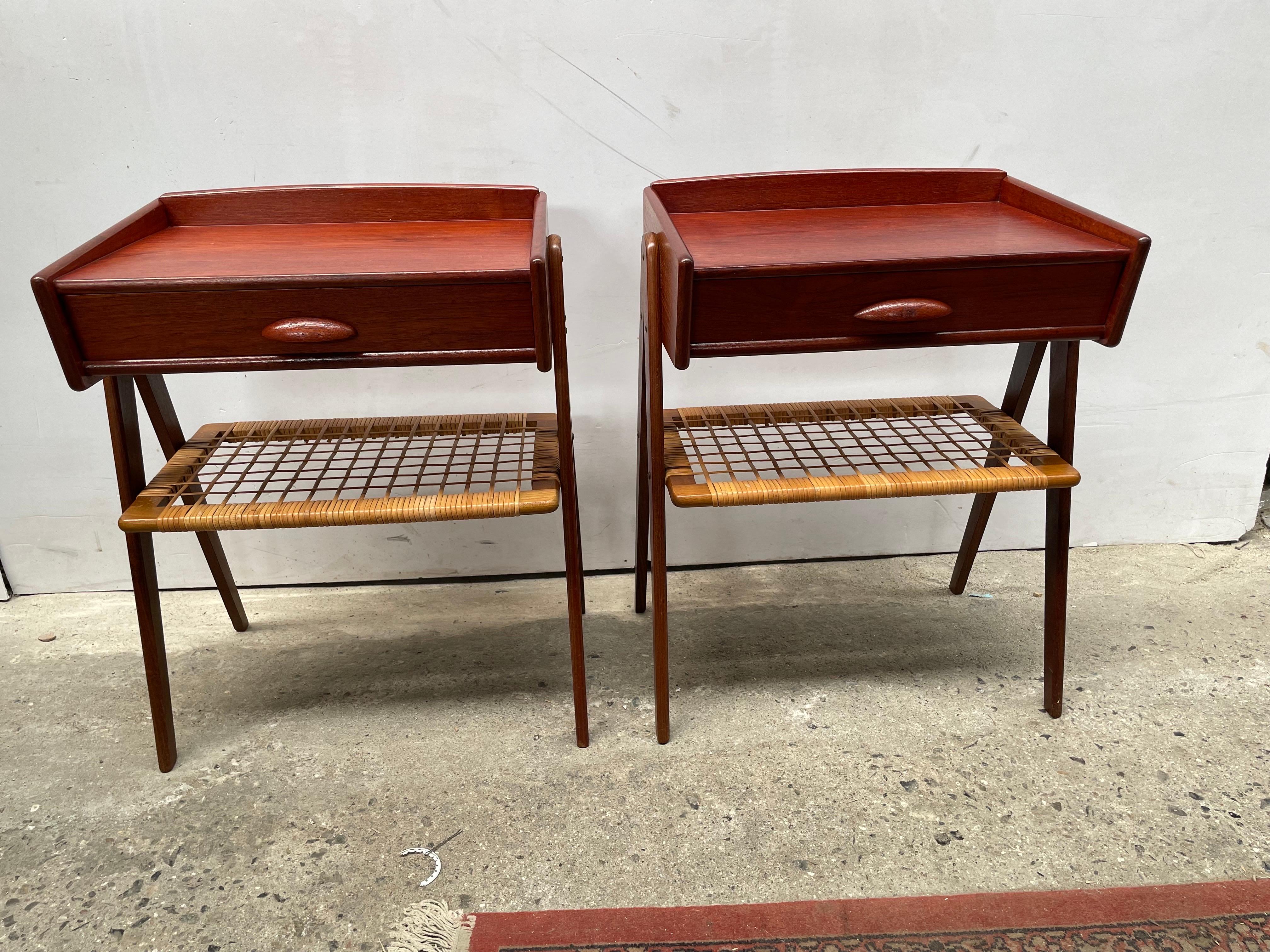 Exquise paire de tables de nuit en teck Søren Rasmussen des années 1960 8