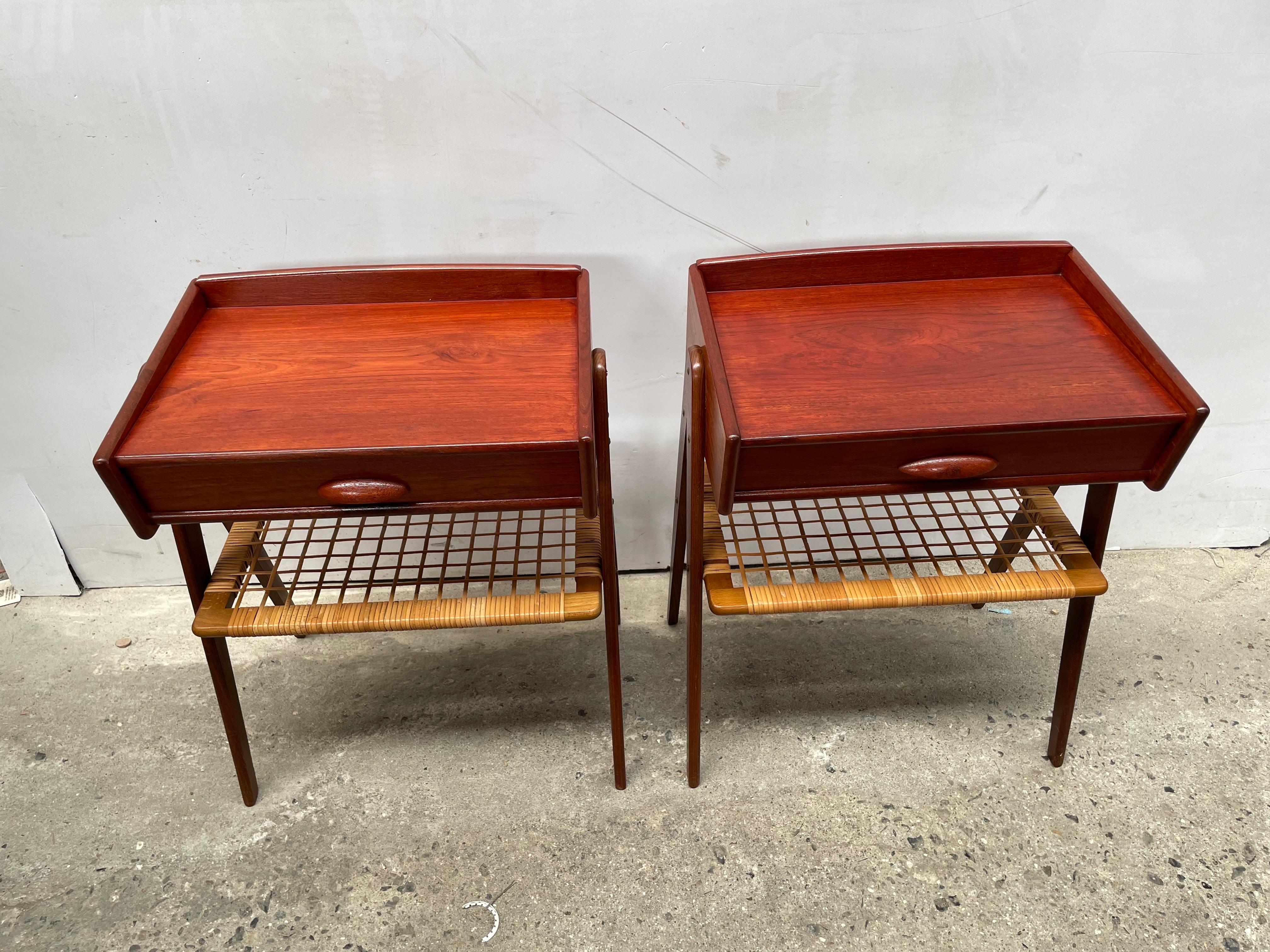 Mid-Century Modern Exquise paire de tables de nuit en teck Søren Rasmussen des années 1960