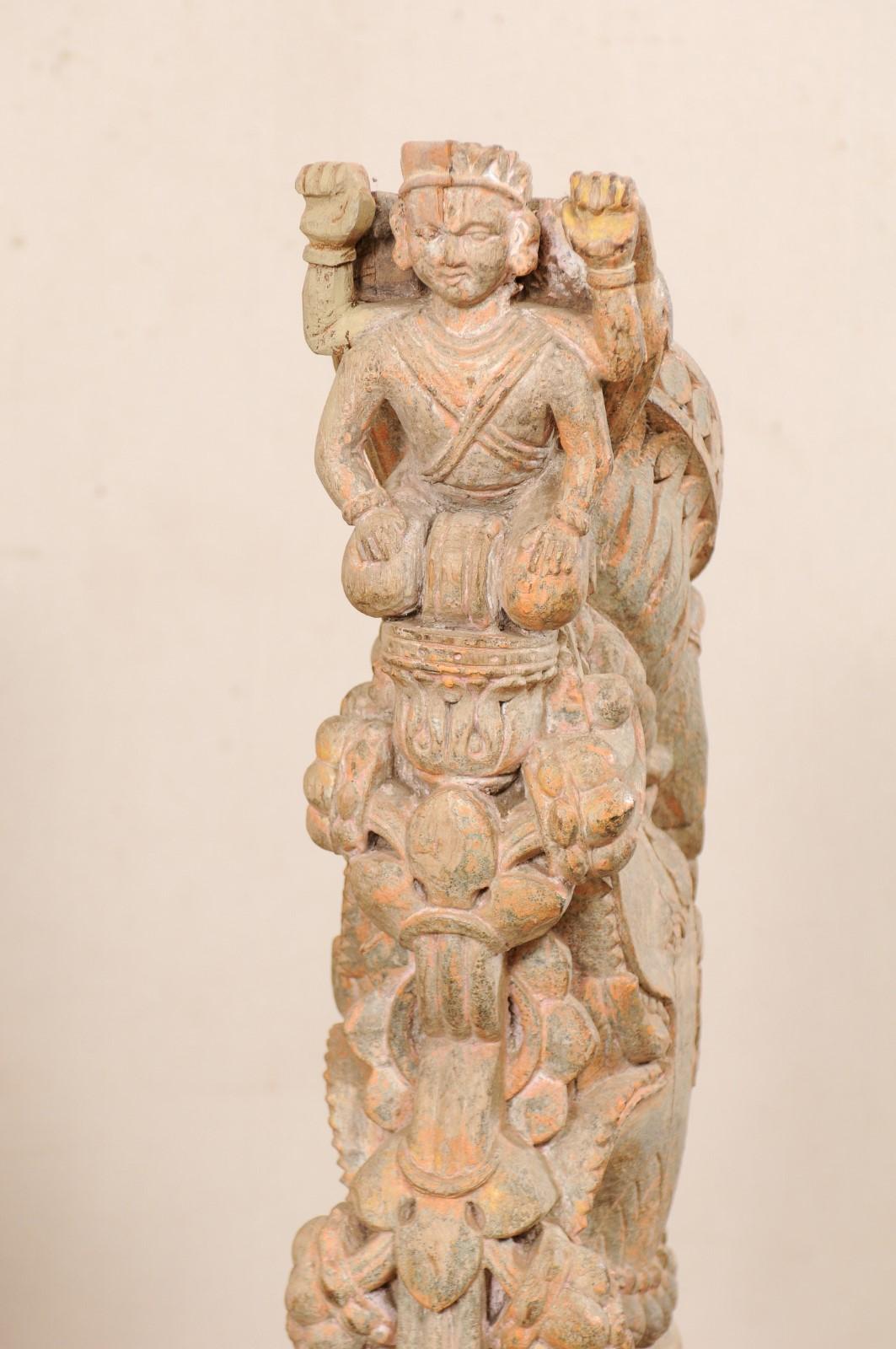 Exquisites Paar handgeschnitzter indischer Tempelstrukturen des 19. Jahrhunderts, Südindien im Angebot 2