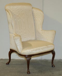 EXQUISITE PAIR OF ANTIQUE ViCTORIAN 1870 WILLIAM MORRIS WINGBACK ARMCHAIRS