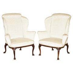 EXQUISITO PAR DE SILLONES VICTORIANOS ANTIGUOS WILLIAM MORRIS WINGBACK DE 1870