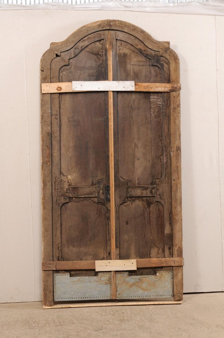 Exquisite Pair of Arched 19th Century Spanish Carved Wood Doors with