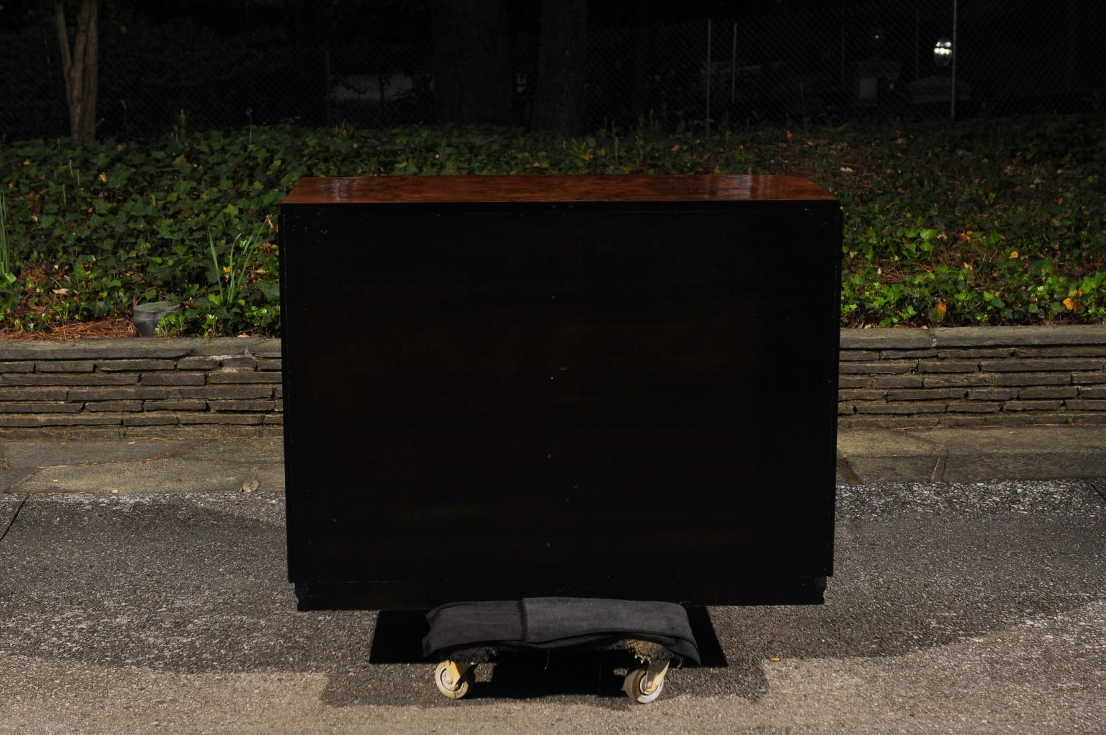 Walnut Exquisite Pair of Art Deco Commodes by the Esteemed Donald Deskey for Widdicomb For Sale