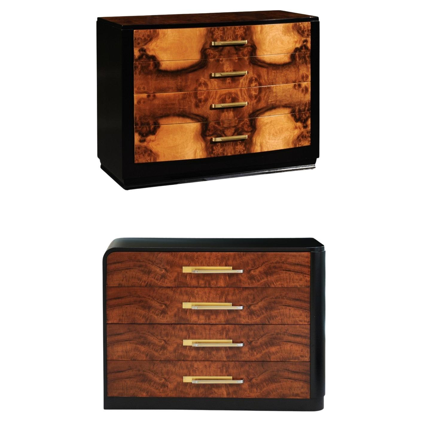 Exquisite Pair of Art Deco Commodes by the Esteemed Donald Deskey for Widdicomb