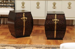 Exquisite Pair of Bombe Small Chests by Bert England for Widdicomb, circa 1965