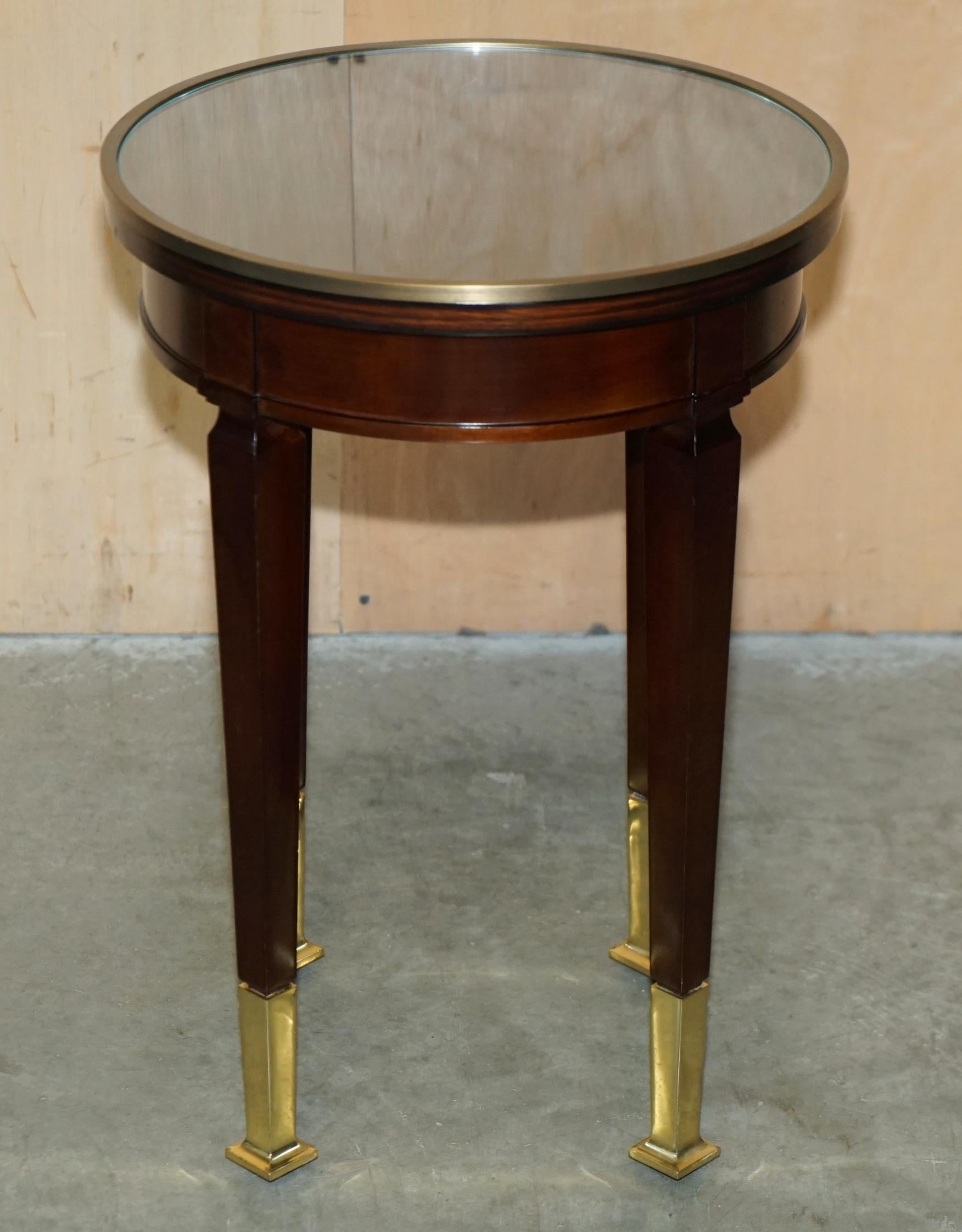 Paire exquise de tables d'appoint BRASS & MASSCAR EBONY DECCA en vente 1