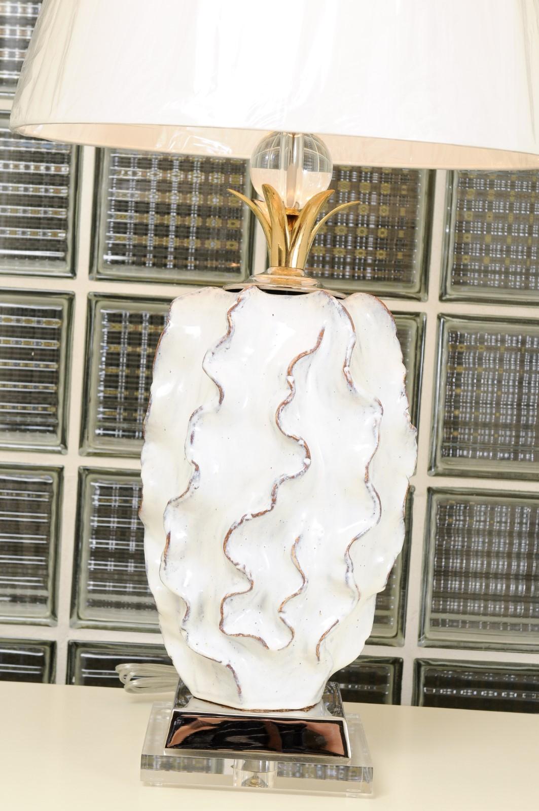 Ein exquisites Paar handgefertigte portugiesische Keramikgefäße mit Glasur als neue maßgefertigte Lampen im Angebot 2