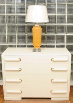 Exquisite Pair of Italian Yellow Ochre Ceramics, circa 1970, as New Custom Lamps