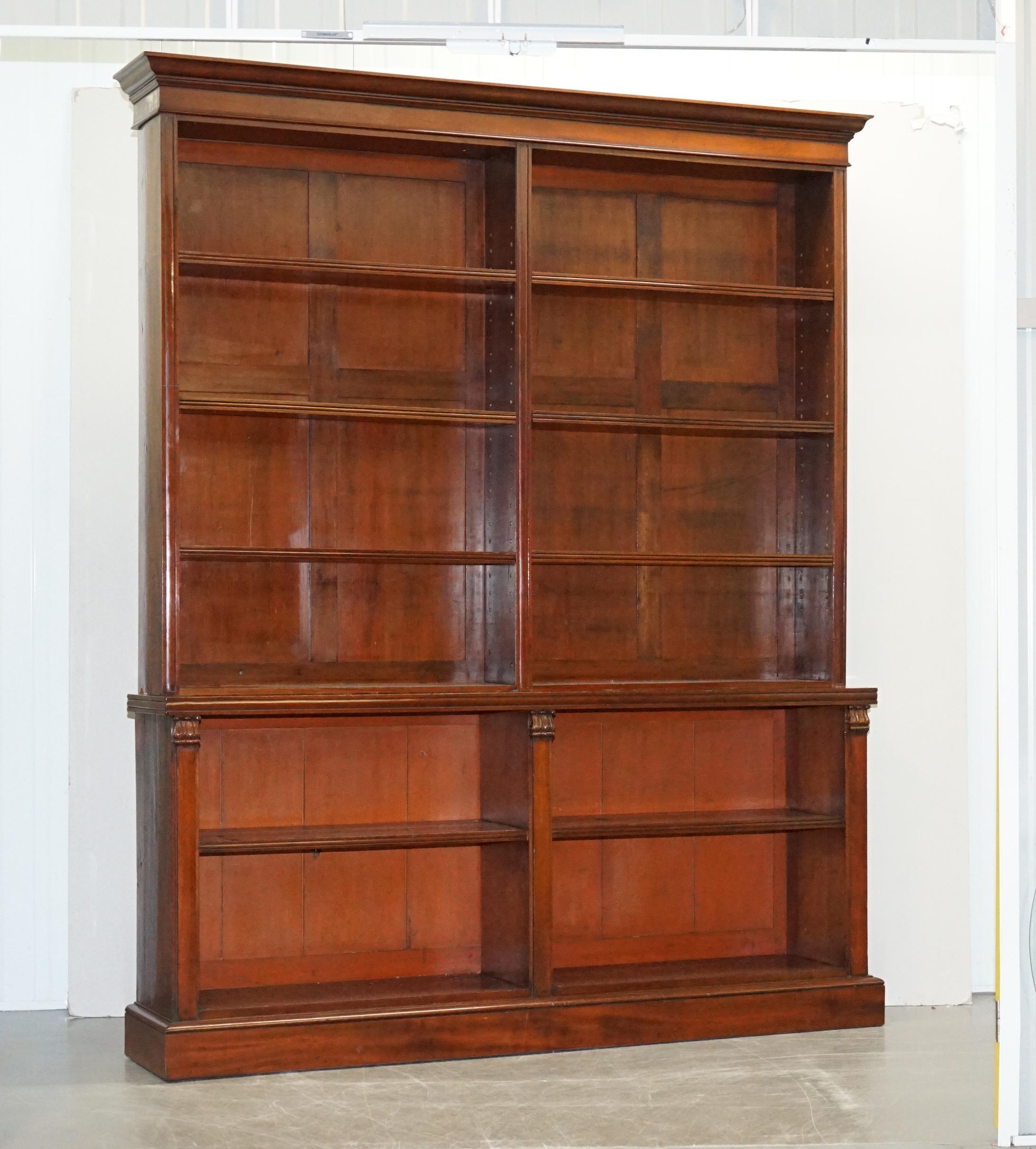 We are delighted to offer for sale this stunning pair of mid Victorian solid mahogany Library bookcases circa 1860

Its very rare to find a pair especially in this condition, they are very fine, well made and sit extremely well. The timber is