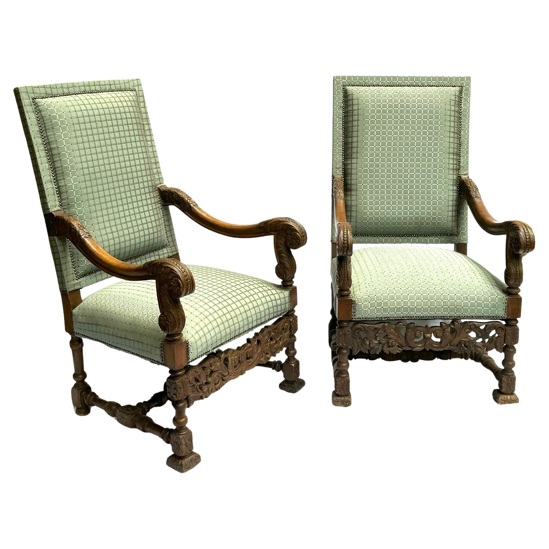 Exquisite Pair of Louis XIV-Style Armchairs - Late 19th Century