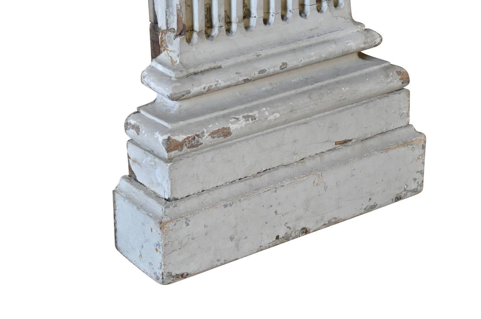 Painted Exquisite Pair of Louis XVI Period Pilasters, Columns For Sale