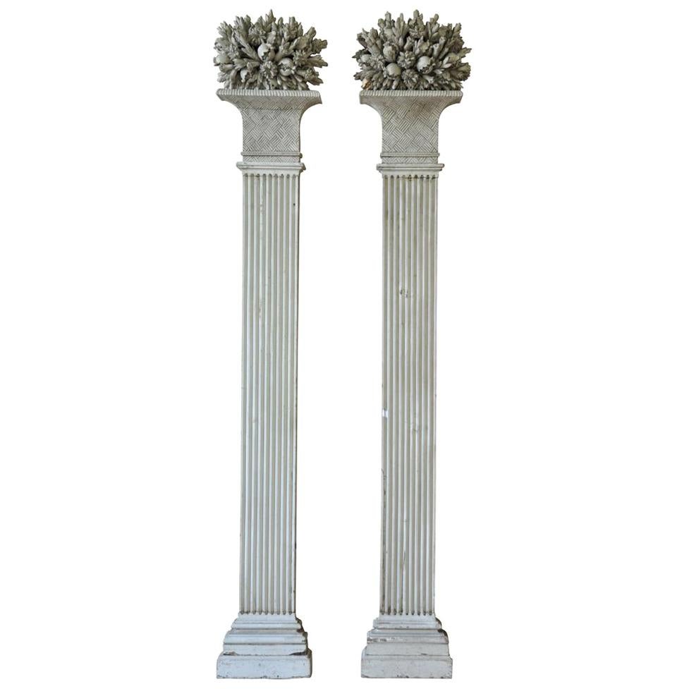 Exquise paire de pilastres:: colonnes d'époque Louis XVI