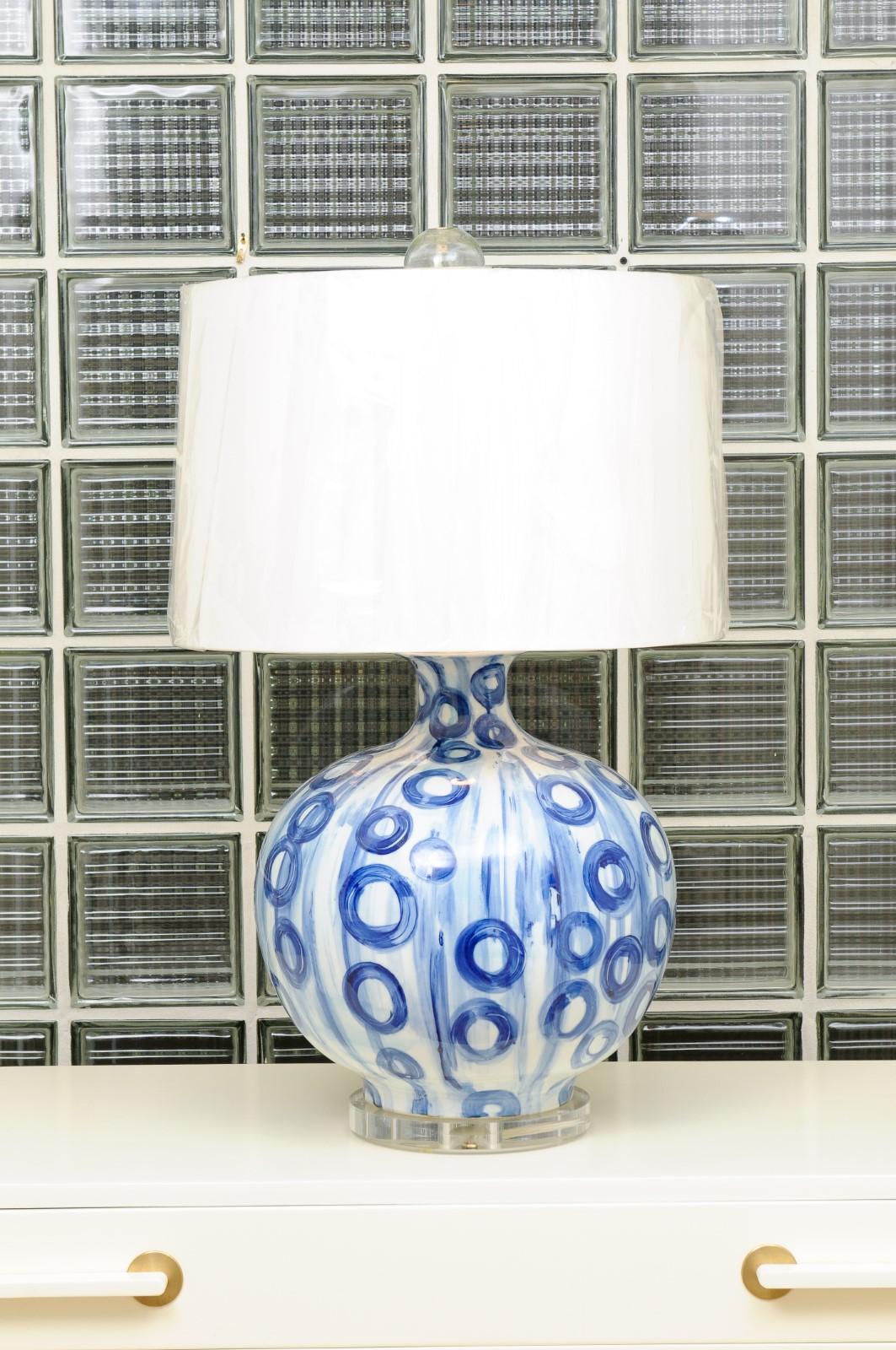 Magnifique paire de céramiques portugaises, datant d'environ 1980, en tant que nouvelles lampes sur mesure en vente 3