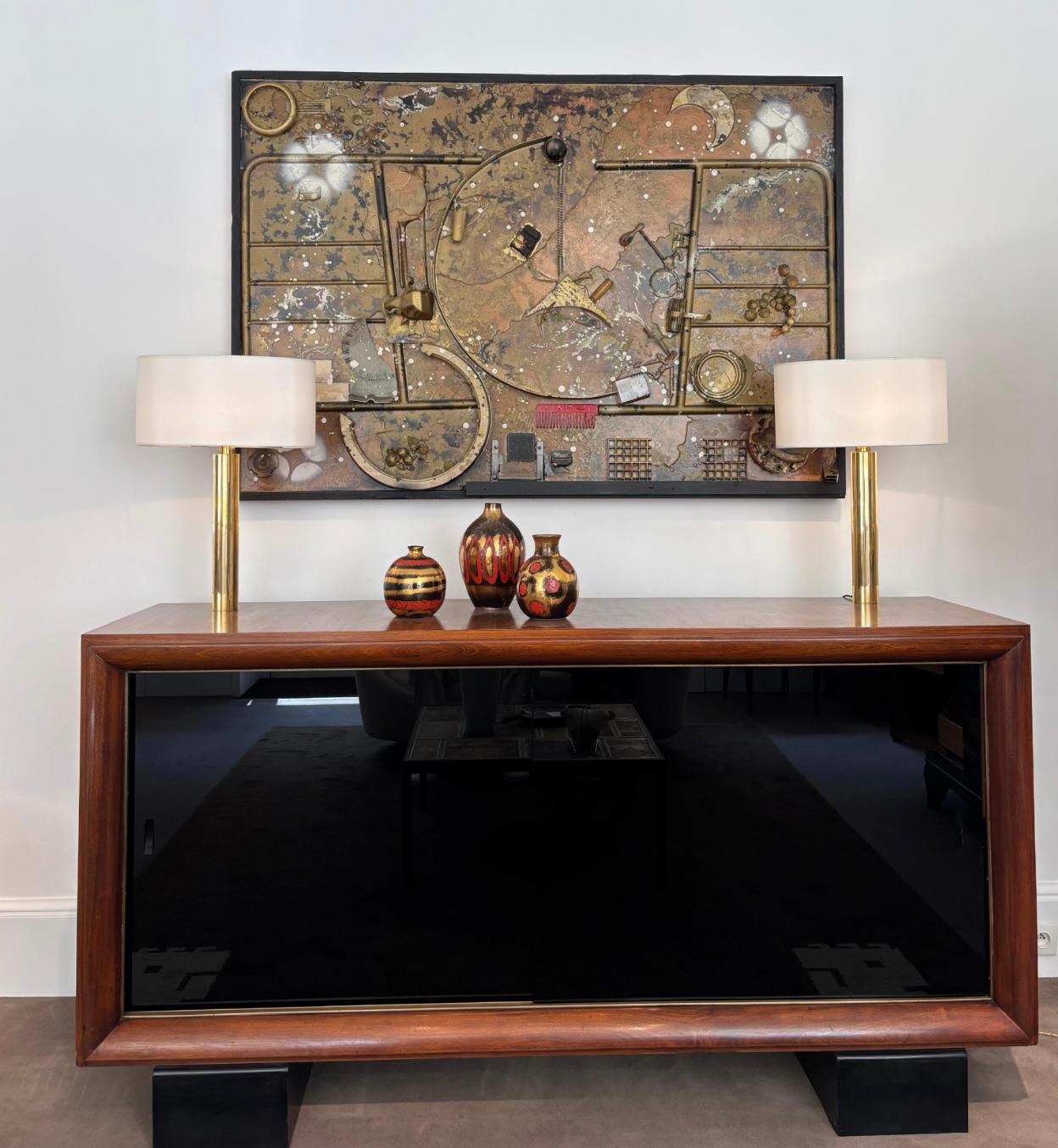 Exquisite Pair of Table Lamps by Jacques Quinet In Excellent Condition For Sale In PARIS, FR