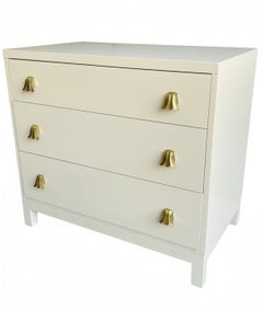 Exquisite Pair of Vintage Art Deco Commodes with Tulip Pulls by Widdicomb