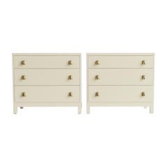 Exquisite Pair of Vintage Art Deco Commodes with Tulip Pulls by Widdicomb