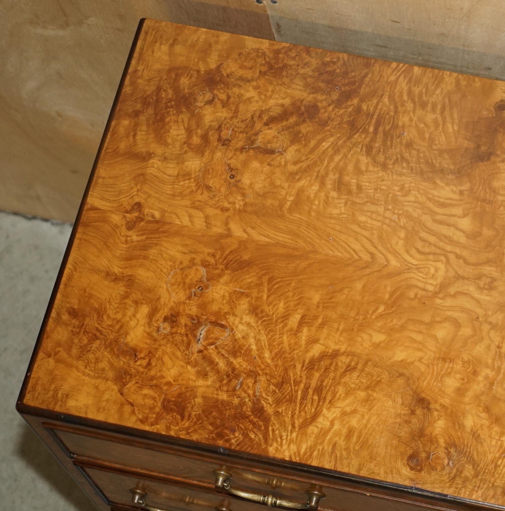 EXQUISITE PAIR OF ViNTAGE BURR ELM SIDEBOARDS OR BANK / CHESTS OF DRAWERS 11