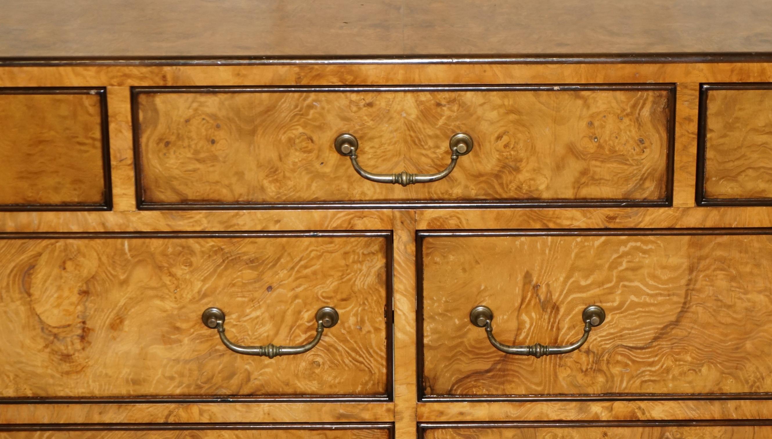 Hand-Crafted EXQUISITE PAIR OF ViNTAGE BURR ELM SIDEBOARDS OR BANK / CHESTS OF DRAWERS