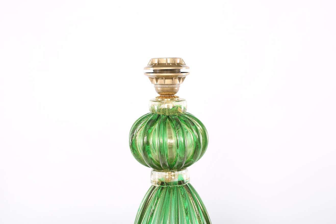 Exquisite Pair Venetian Glass / Gold Flecks Table Lamps 5