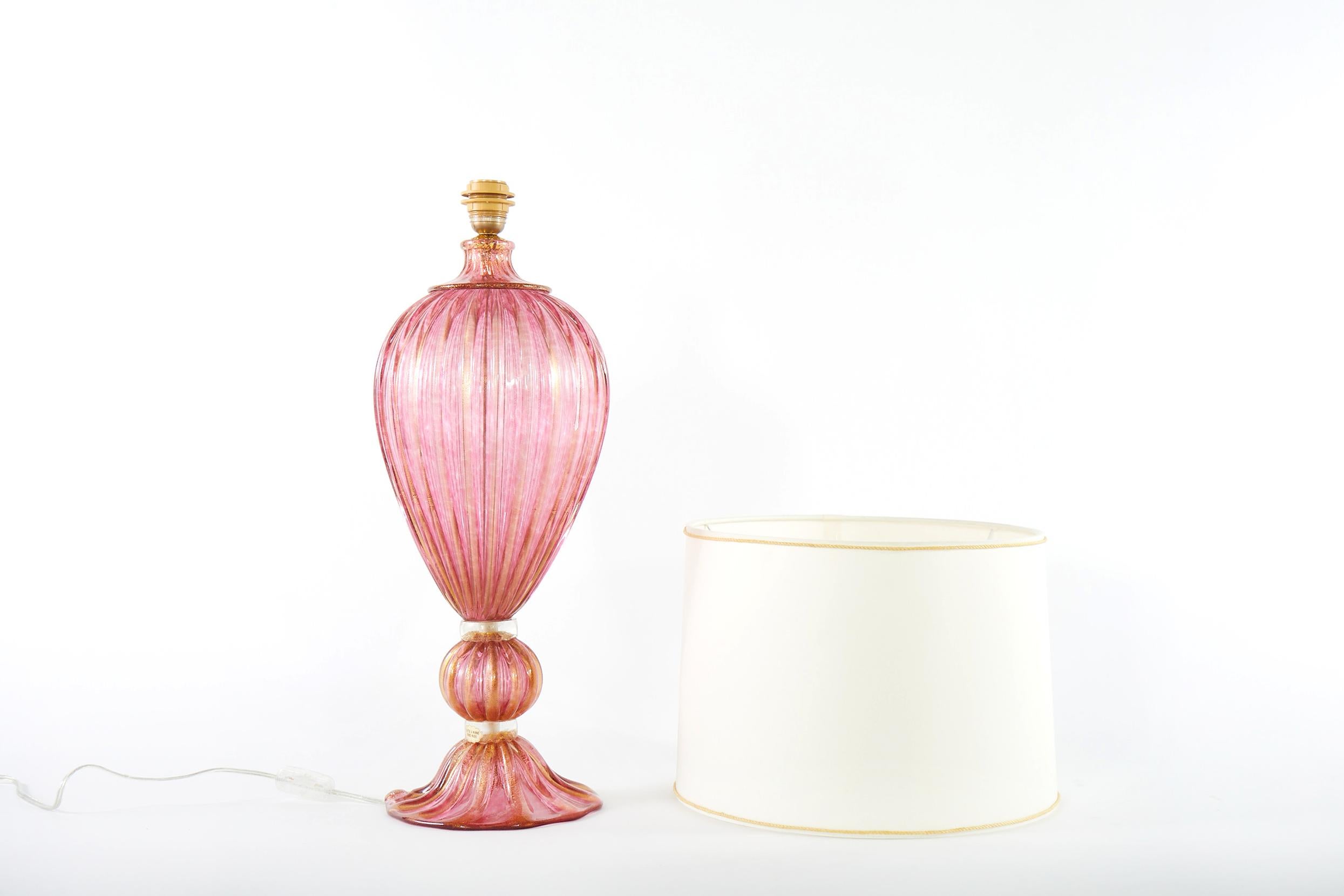 Exquisite Pair Venetian Glass / Gold Flecks Table Lamps 1