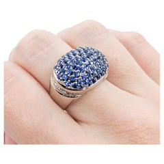 Exquisite Pave Sapphire & Diamond Ring