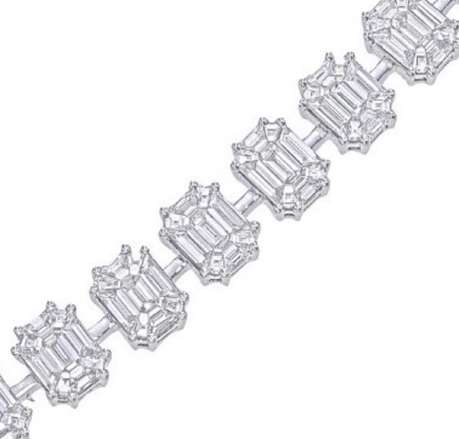 Artisan Exquisite piecut diamond Bracelet- Luxury high jewelry statement piece For Sale