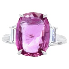 Exquisite Pink Sapphire and Diamond Encrusted Ring