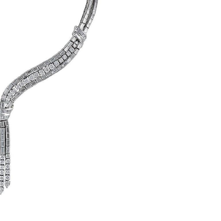Baguette Cut Sophia D. 17.94 Carat All Diamond Necklace For Sale