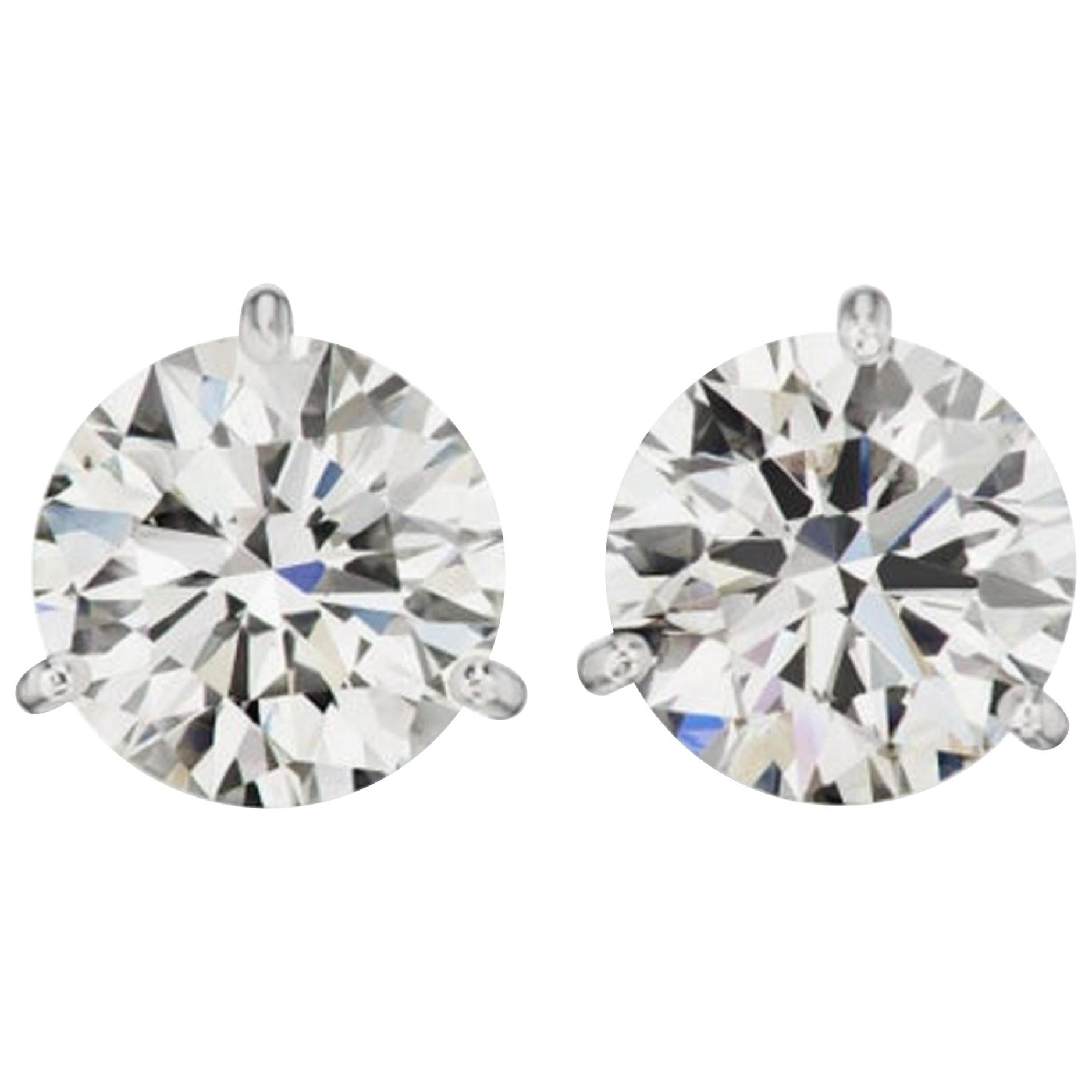 Exquisite Platinum Diamond Stud Earrings – 5.11 Total Carat Weight