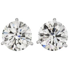 Exquisite Platinum Diamond Stud Earrings – 5.11 Total Carat Weight