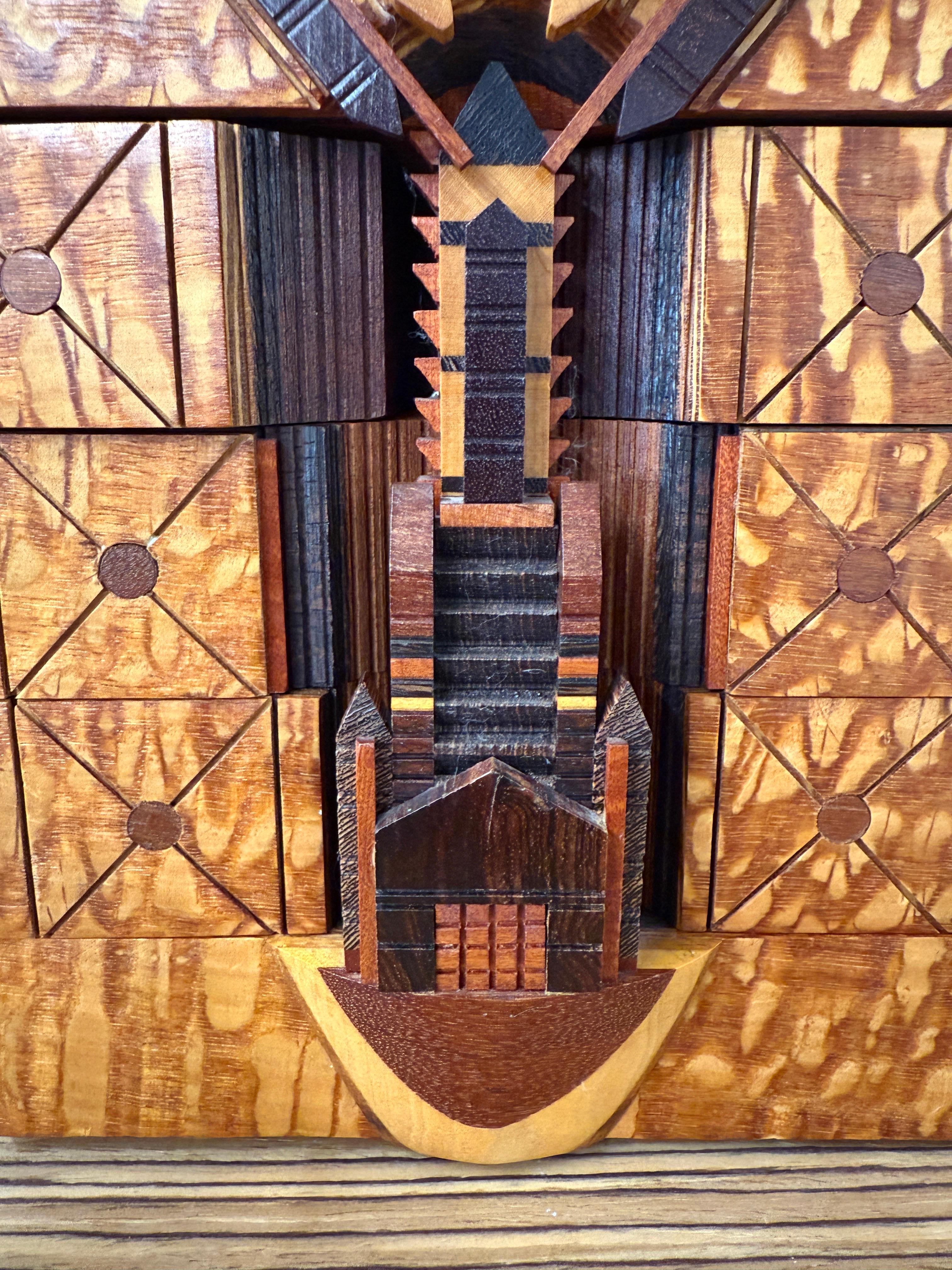 Exquise boîte à bijoux en bois exotique de Po Shun Leong Bon état - En vente à Palm Springs, CA