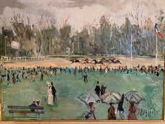 Exquisite Post Impressionist Painting of the Races by Gabriel Dauchot