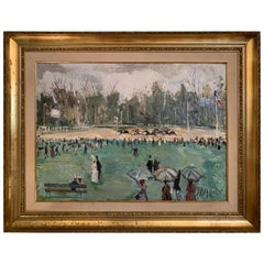 Exquisite Post Impressionist Painting of the Races by Gabriel Dauchot