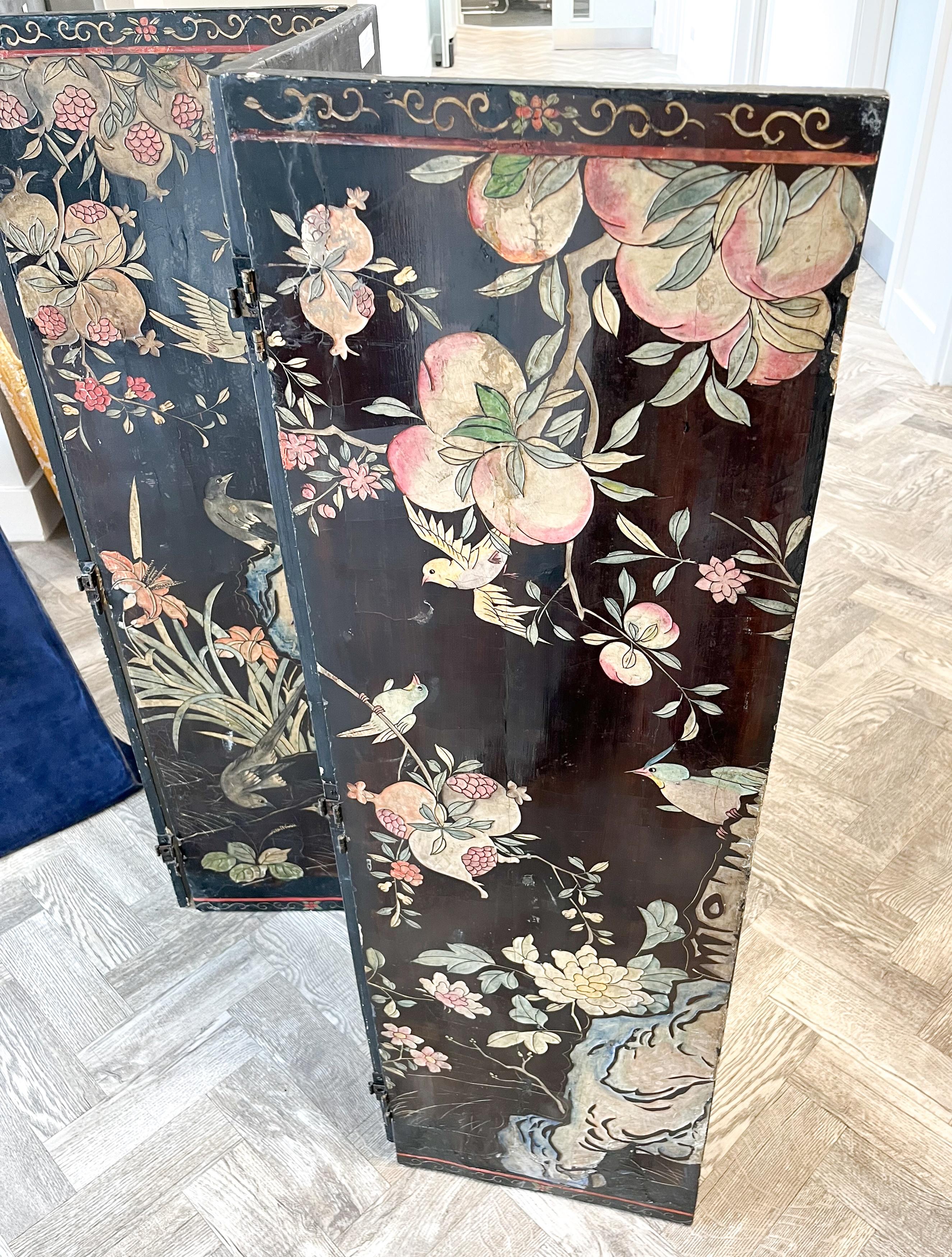 Exquisito biombo lacado de ocho paneles de la dinastía Qing Chino