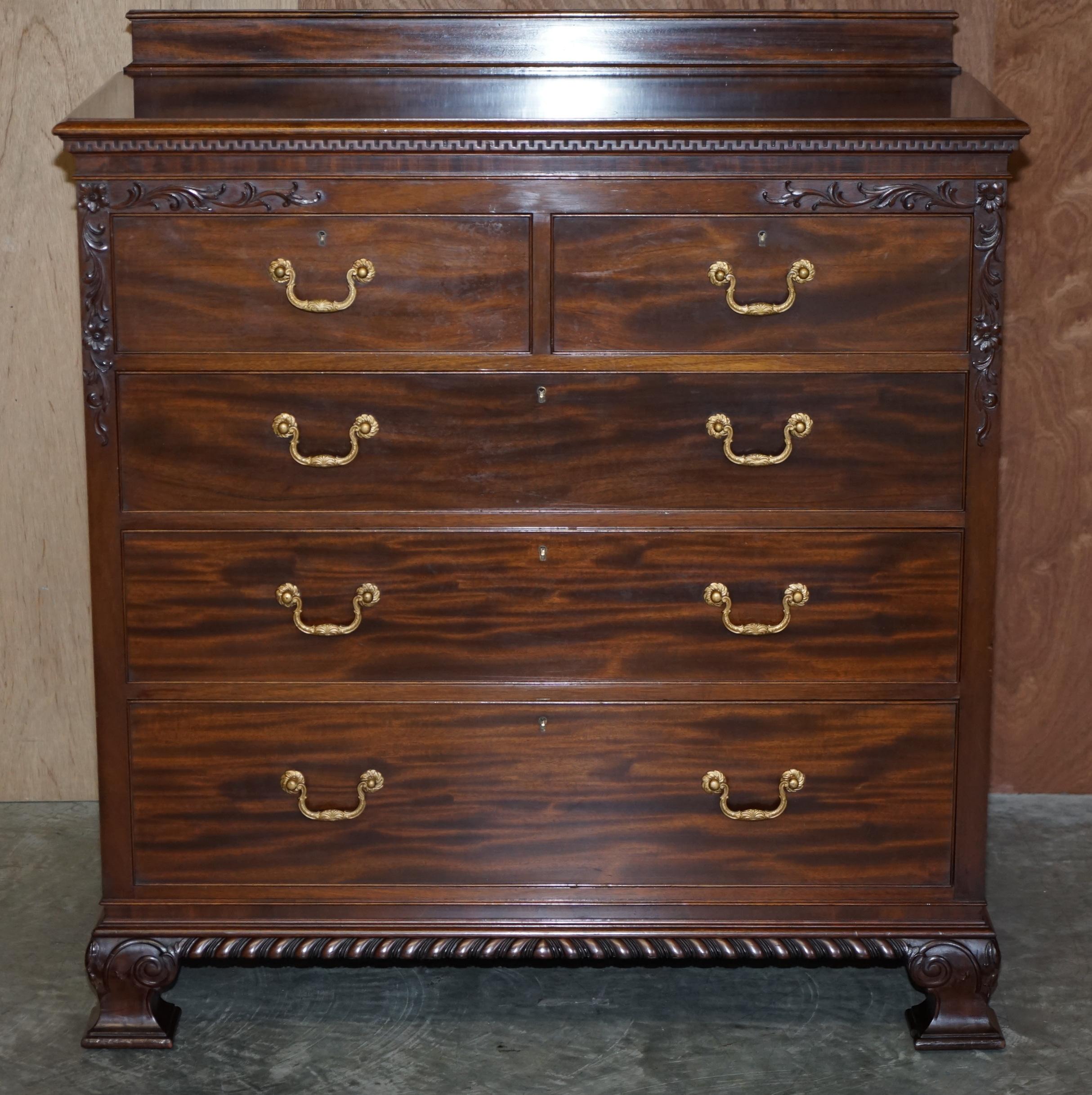 Early 20th Century Exquisite Quality circa 1900 Honduras Hardwood Chest of Drawers Part of a Suite