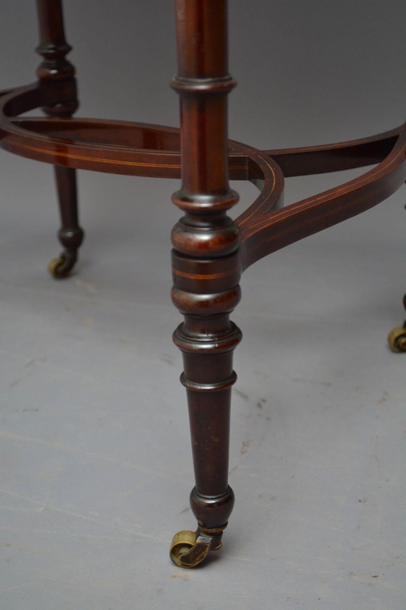 Mesa auxiliar eduardiana de caoba de exquisita calidad en venta 10
