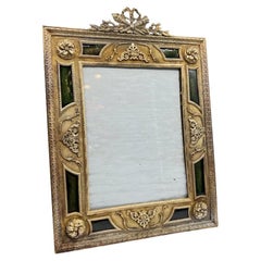 Exquisite Quality French Ormolu and Green Guilloche Enamel Frame