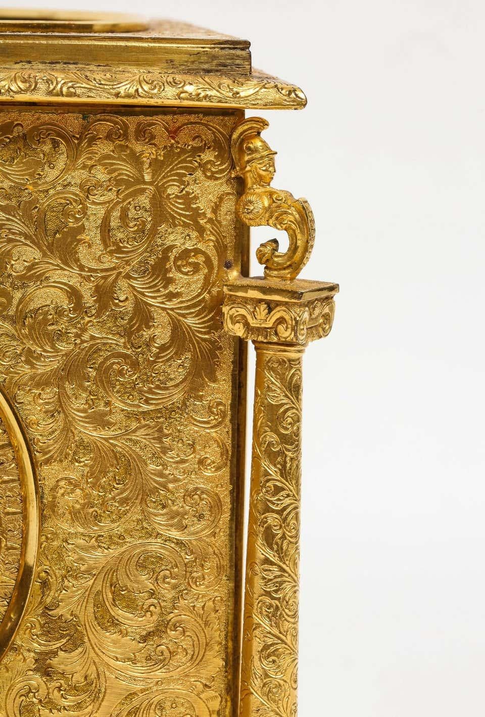 Exquisite Quality Napoleon III Engraved Ormolu and Malachite Perfume Bottle Box 2