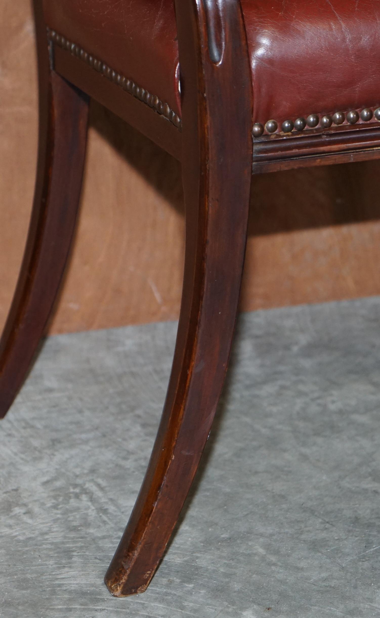 Exquisite Quality Victorian 1860 Hardwood & Leather Dining Chairs After Gillows For Sale 6