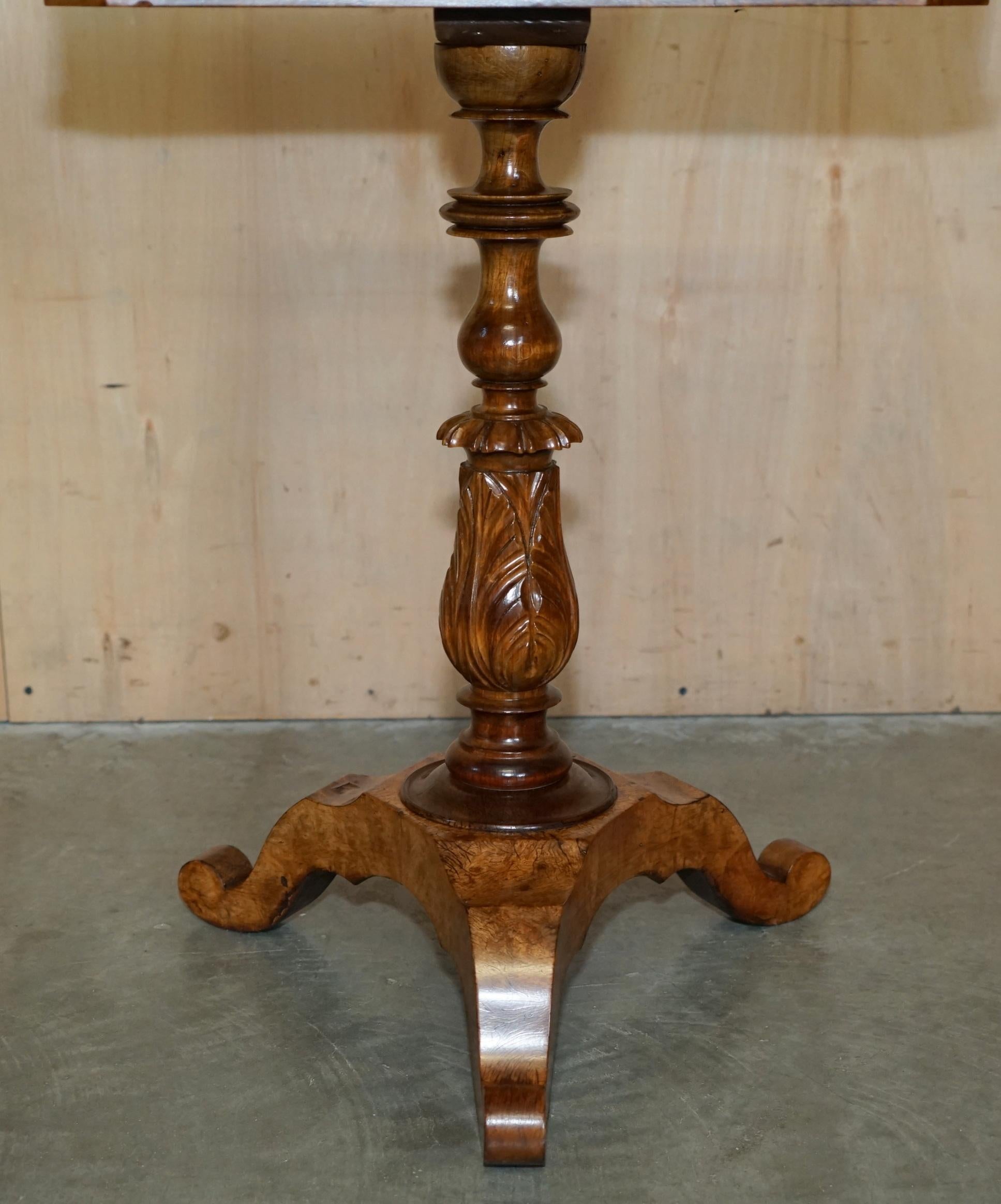 EXQUISITE QUALITY WILLIAM IV CIRCA 1830 BURR WALNUT SiDE END WORK SEWING TABLE For Sale 4