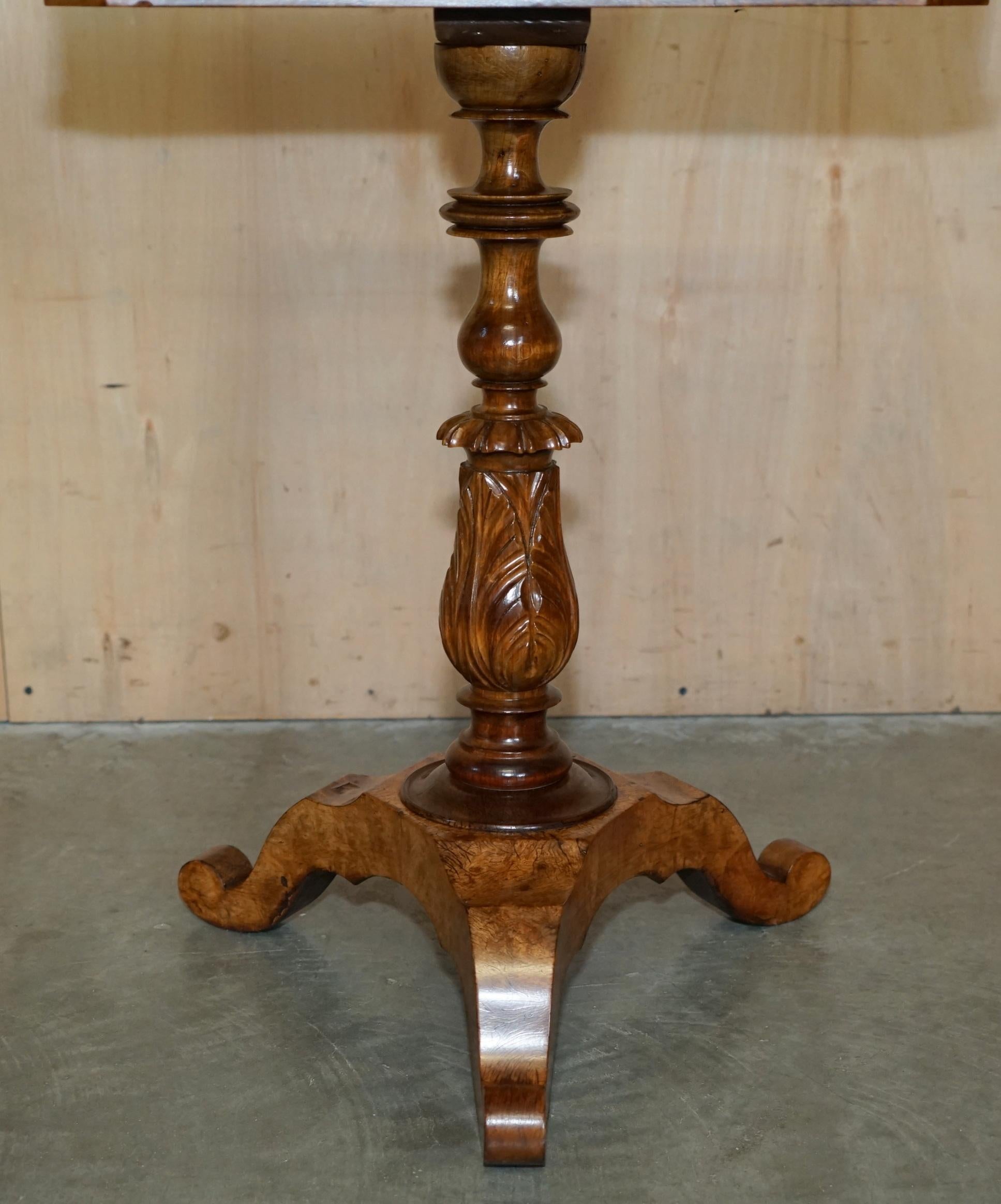 EXQUISITE QUALITY WILLIAM IV CIRCA 1830 BURR WALNUT SiDE END WORK SEWING TABLE For Sale 3