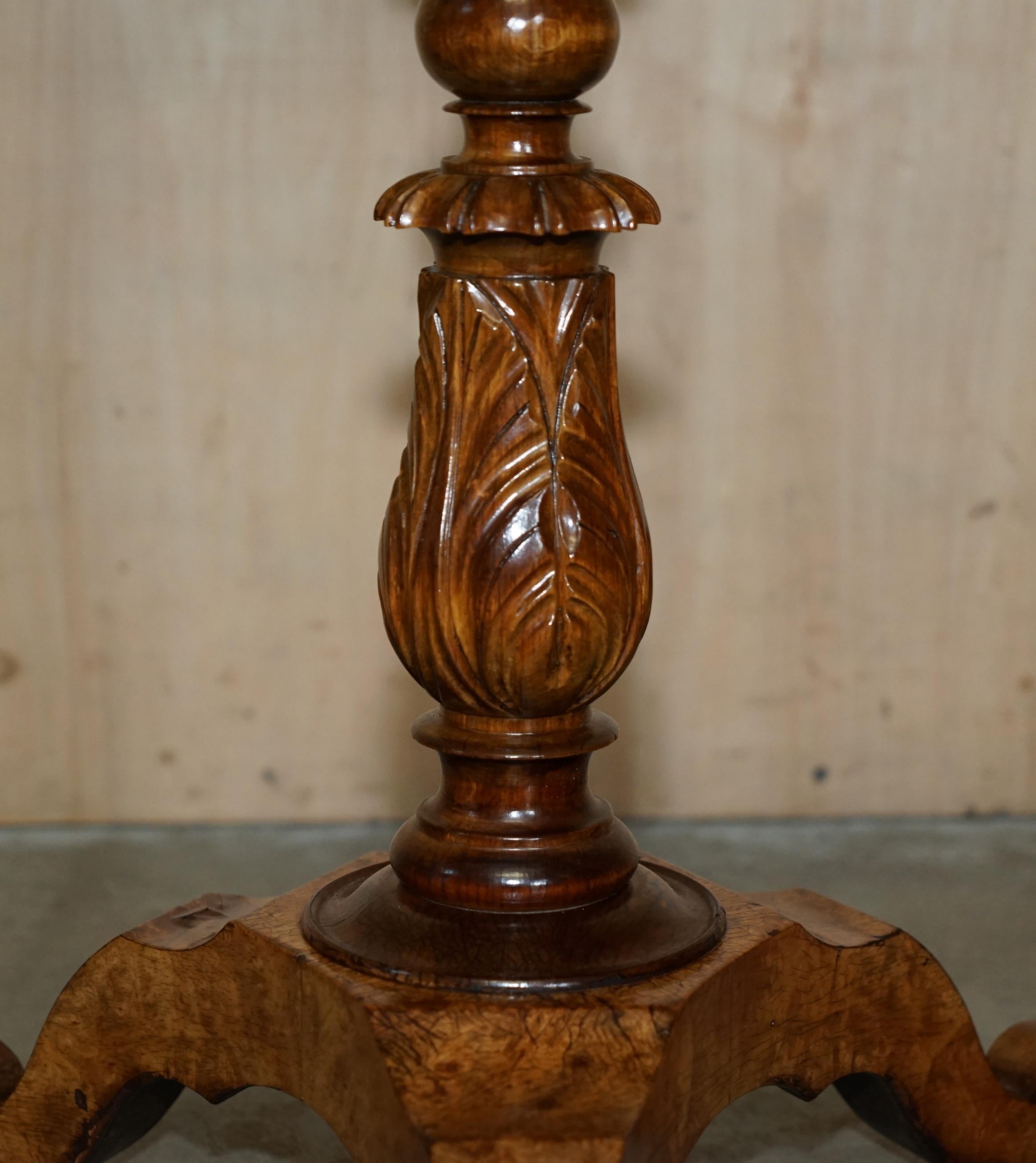EXQUISITE QUALITY WILLIAM IV CIRCA 1830 BURR WALNUT SiDE END WORK SEWING TABLE For Sale 5