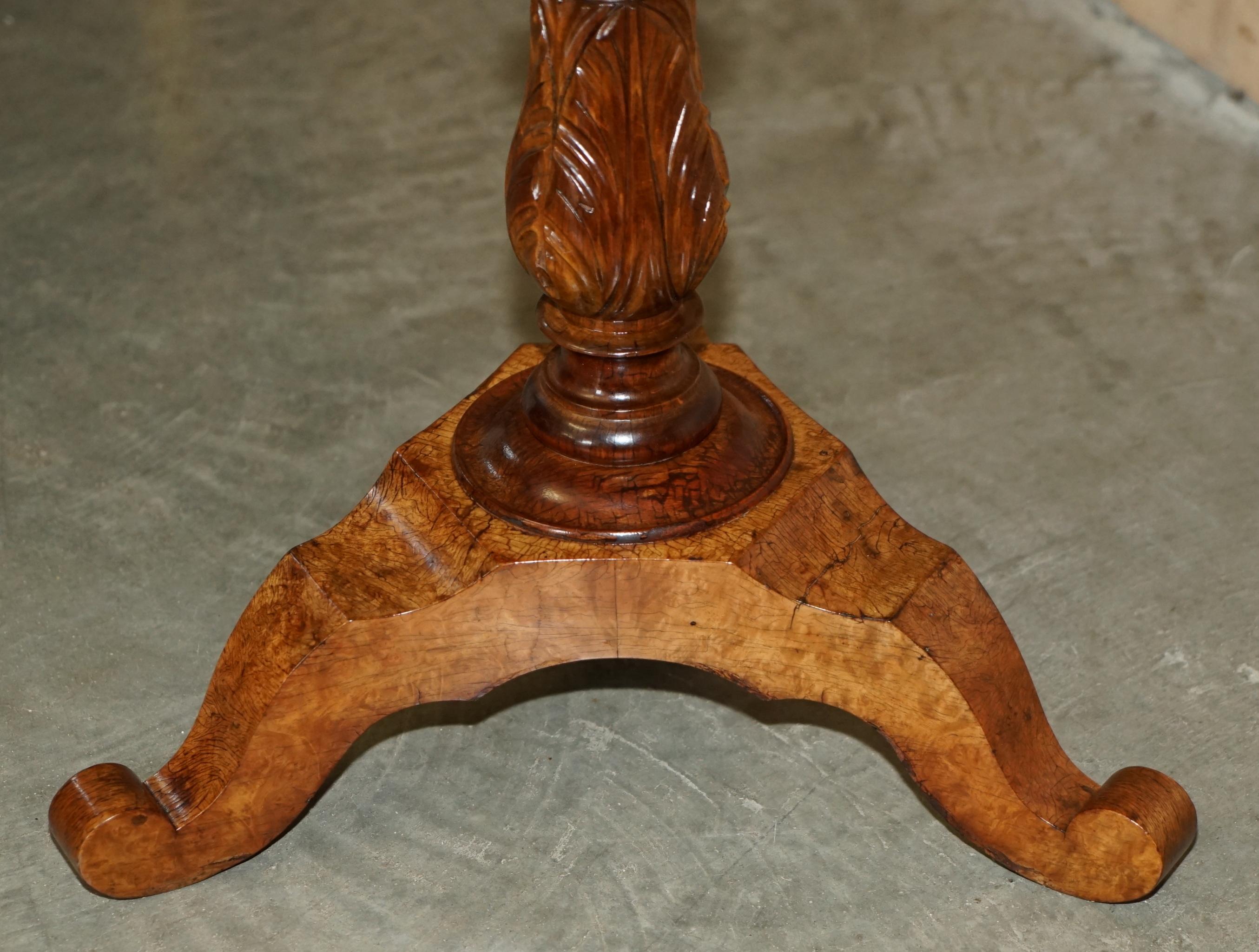 EXQUISITE QUALITY WILLIAM IV CIRCA 1830 BURR WALNUT SiDE END WORK SEWING TABLE For Sale 7