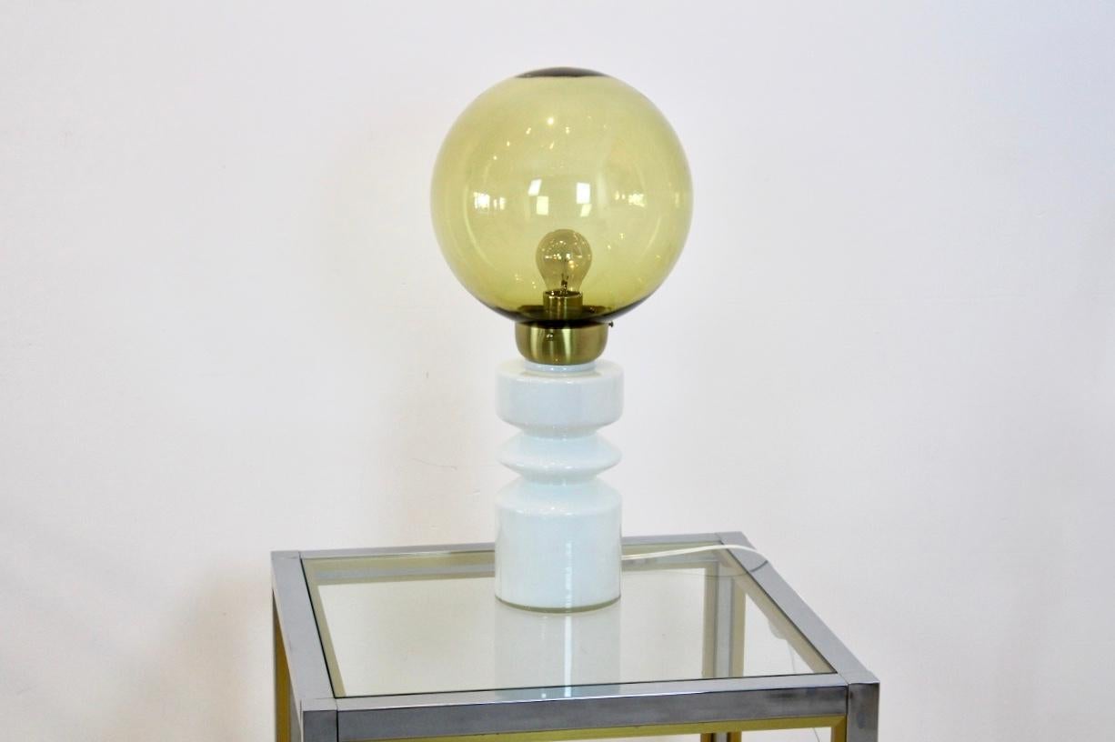 Mid-Century Modern Exquisite RAAK Amsterdam Table Lamp in Glass and Brass For Sale