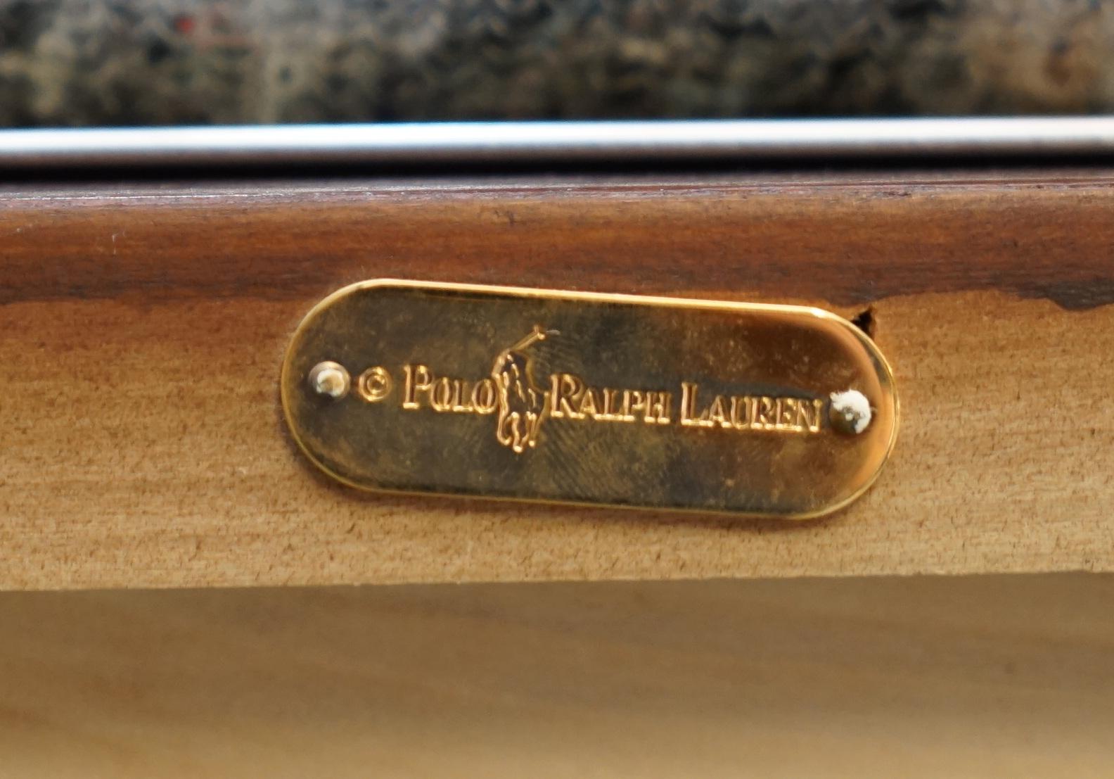 EXQUISiTE RALPH LAUREN CITY MODERN CHROME TORTOISE SHELL FRAMED MIRROR For Sale 6