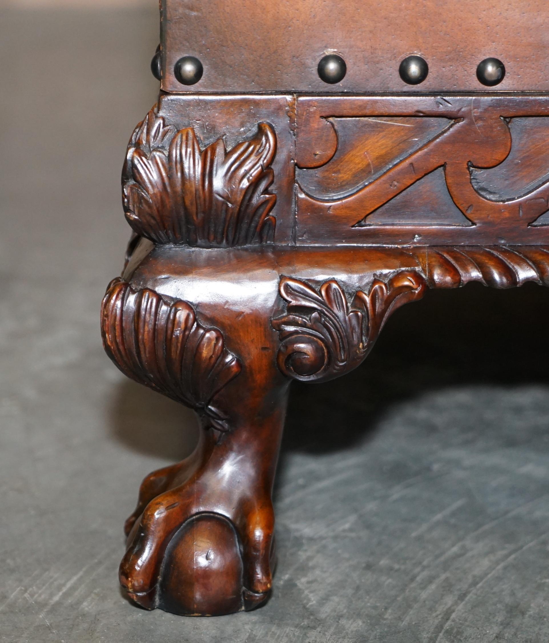 20th Century Exquisite Ralph Lauren Large Coffee Table Twin Drawers Carved Claw & Ball Feet