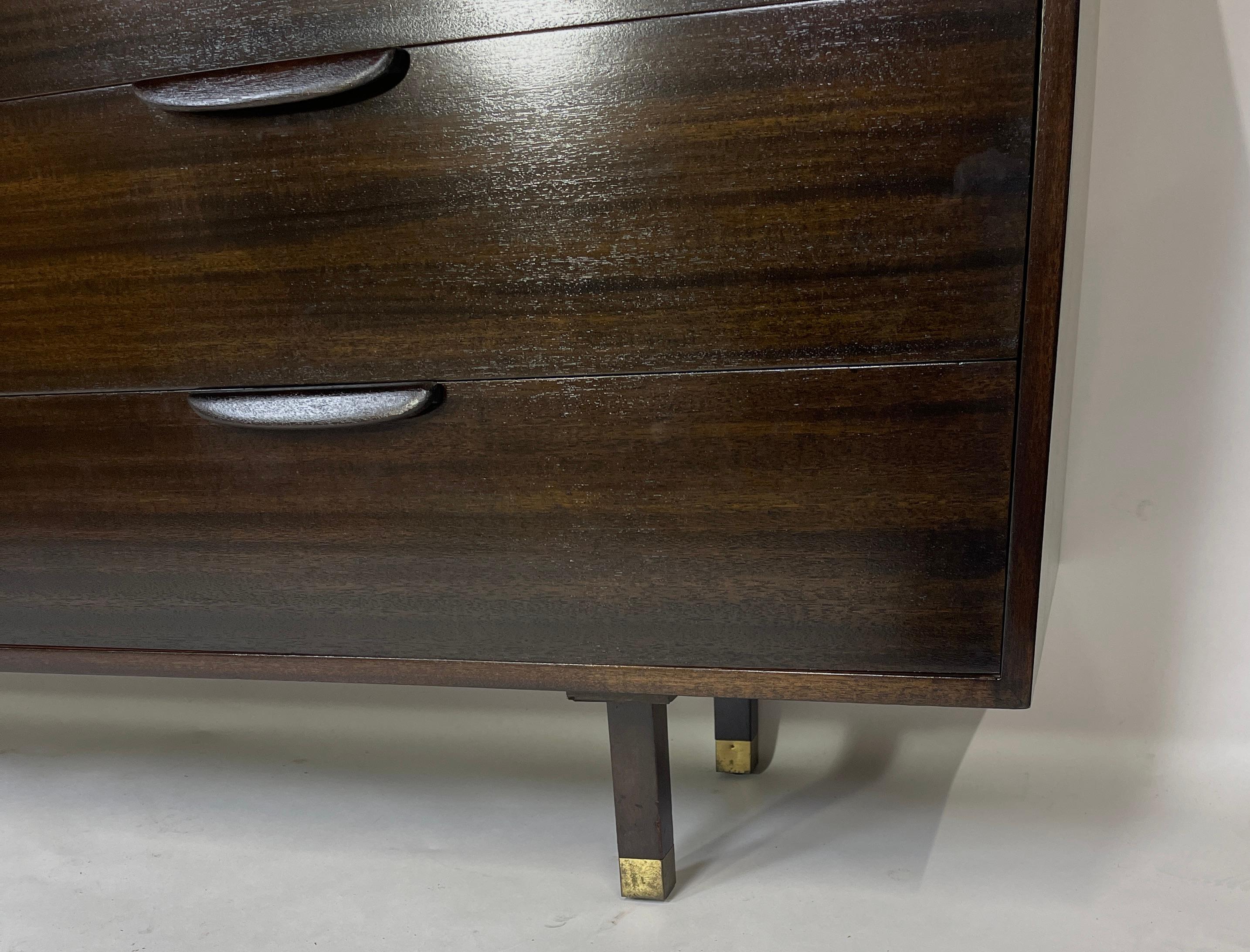 Exquisite & Rare Harvey Probber Credenza Dresser w. Arpad Rasti Enameled Doors  For Sale 9
